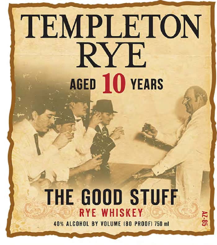 Templeton Rye Whiskey New Front label